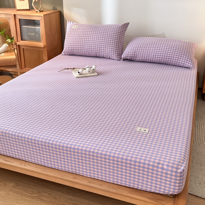 91家纺网 家纺一手货源 找家纺 21度C 2025新款A类全棉母婴级四件套单品系列-单床笠 梦幻紫