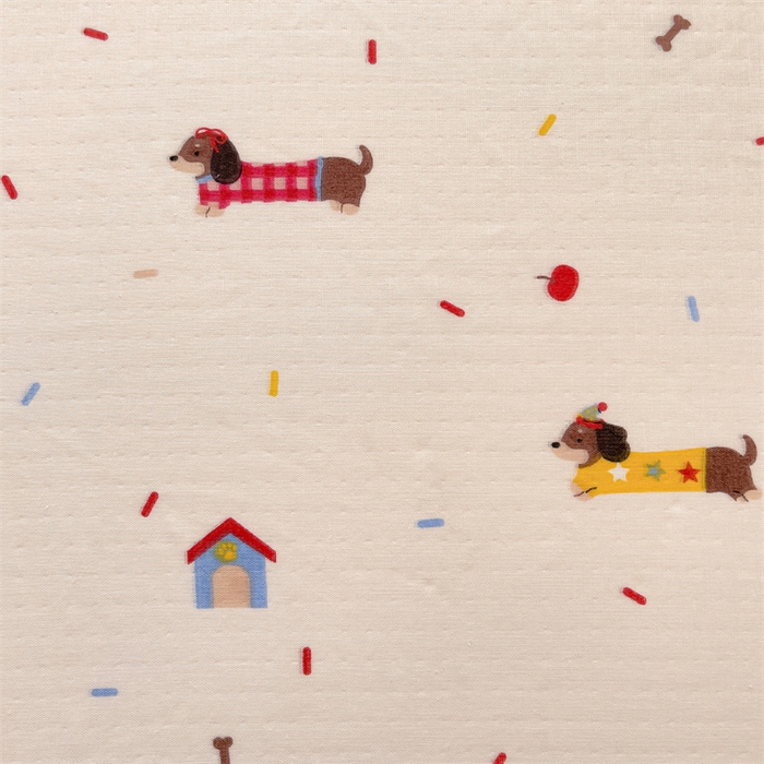 91家纺网 家纺一手货源 找家纺 名兮家居 2025新款全棉双层纱床笠 双层纱-辣条狗