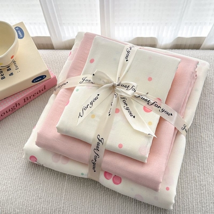 2025新款双层纱印花卡通四件套-叠拍 樱桃果