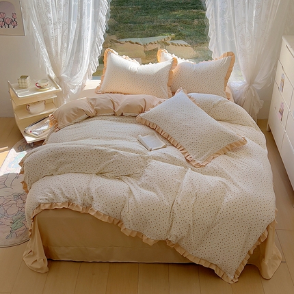 91家纺网 家纺一手货源 找家纺 （总）欧尚 2025新款针织棉双层纱四件套