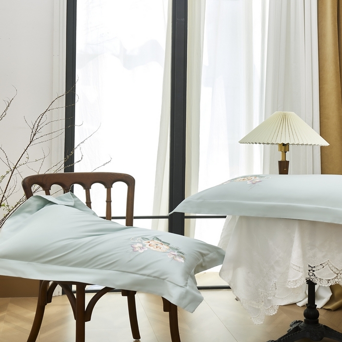 91家纺网 家纺一手货源 找家纺 爱情故事2025春夏居家新品四件套 盛夏-浅绿