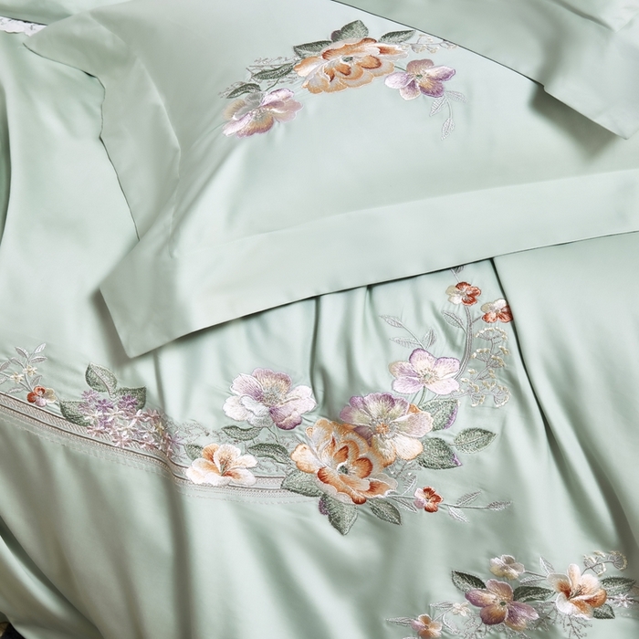 91家纺网 家纺一手货源 找家纺 爱情故事2025春夏居家新品四件套 盛夏-浅绿