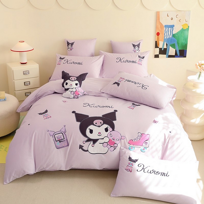 91家纺网 家纺一手货源 找家纺 绒棉世家 2025绒棉世家新款全棉水洗棉贴布绣专版四件套 库洛米