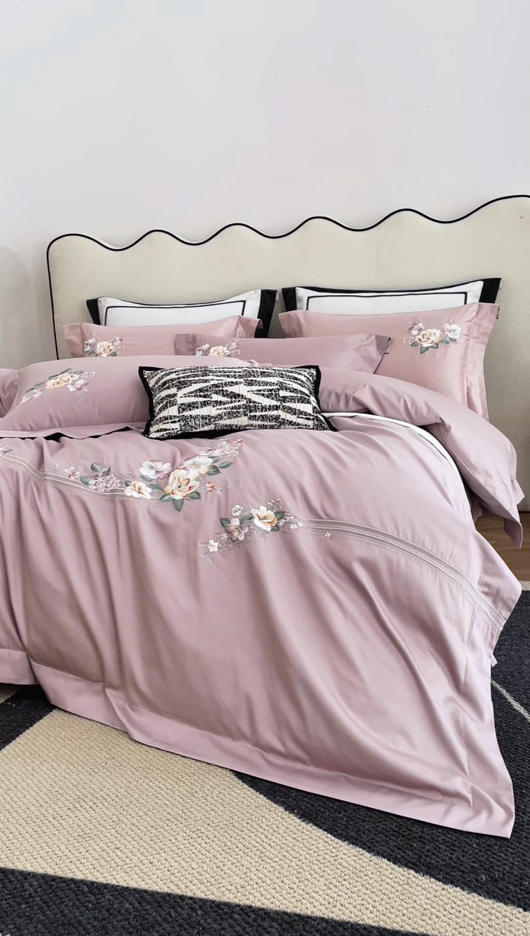 91家纺网 家纺一手货源 找家纺 爱情故事2025春夏居家新品四件套 盛夏-粉紫