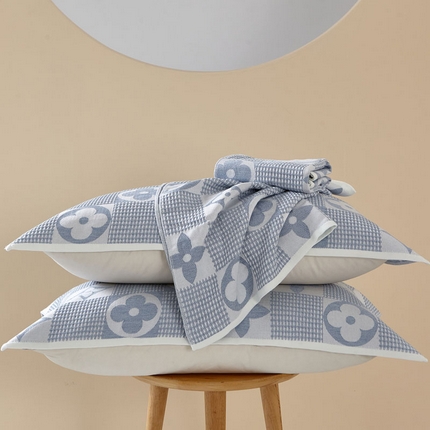 91家纺网 家纺一手货源 找家纺 （总）朴尔家纺-毛巾被 2025新款全棉纱布蜂窝结构系列枕巾