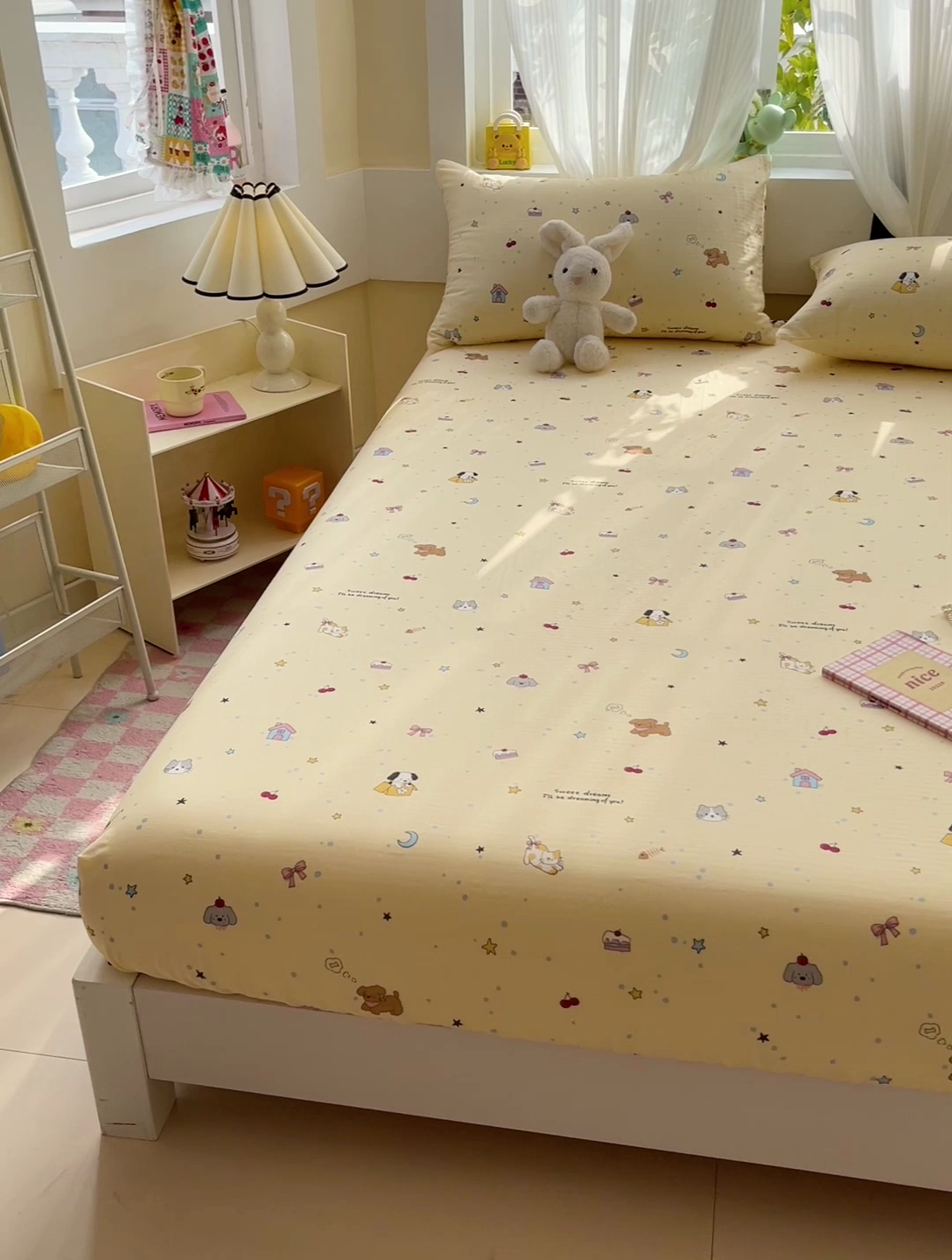 91家纺网 家纺一手货源 找家纺 （总）名兮家居 2025新款全棉双层纱床笠