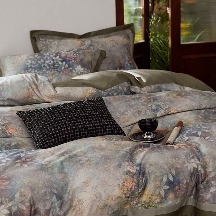 91家纺网 家纺一手货源 找家纺 由丽家纺 2025新款数码印花四件套 慕香-绿