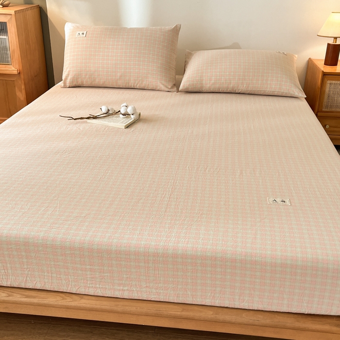 91家纺网 家纺一手货源 找家纺 21度C 2025新款A类全棉母婴级四件套单品系列-单床笠 春野玉