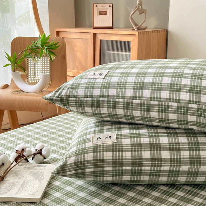 91家纺网 家纺一手货源 找家纺 21度C 2025新款A类全棉母婴级四件套单品系列-单枕套 澳白绿