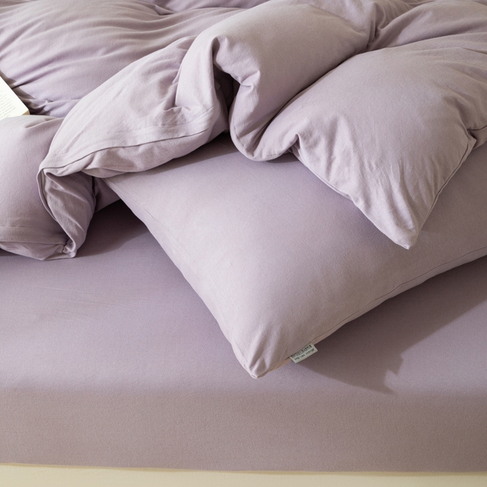 91家纺网 家纺一手货源 找家纺 梦可莱家居 2025春夏新品全棉针织棉纯色系列 梦幻紫