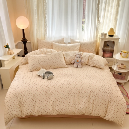 91家纺网 家纺一手货源 找家纺 麦伦家居 2025春夏新品全棉斜纹40支13372系列 小樱桃-红