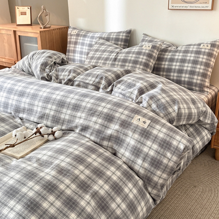 91家纺网 家纺一手货源 找家纺 21度C 2025新款A类全棉母婴级四件套单品系列-单被套 可可灰