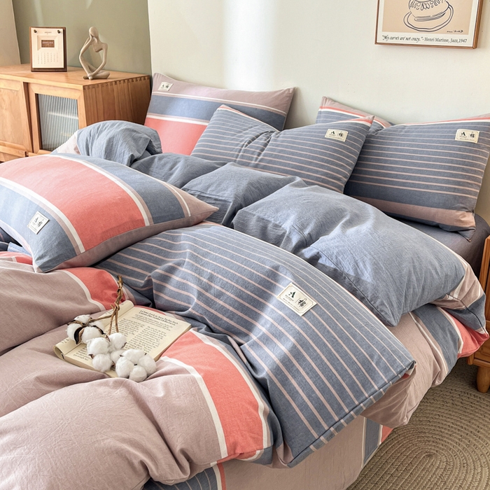 91家纺网 家纺一手货源 找家纺 21度C 2025新款A类全棉母婴级四件套单品系列-单被套 莱卡条