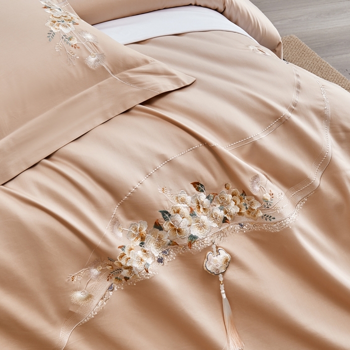 91家纺网 家纺一手货源 找家纺 爱情故事2025春夏居家新品四件套 繁花-玉