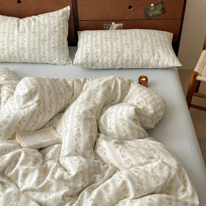 91家纺网 家纺一手货源 找家纺 典曼家纺 2025新款双层纱小清新印花四件套-床拍 浪漫邂逅