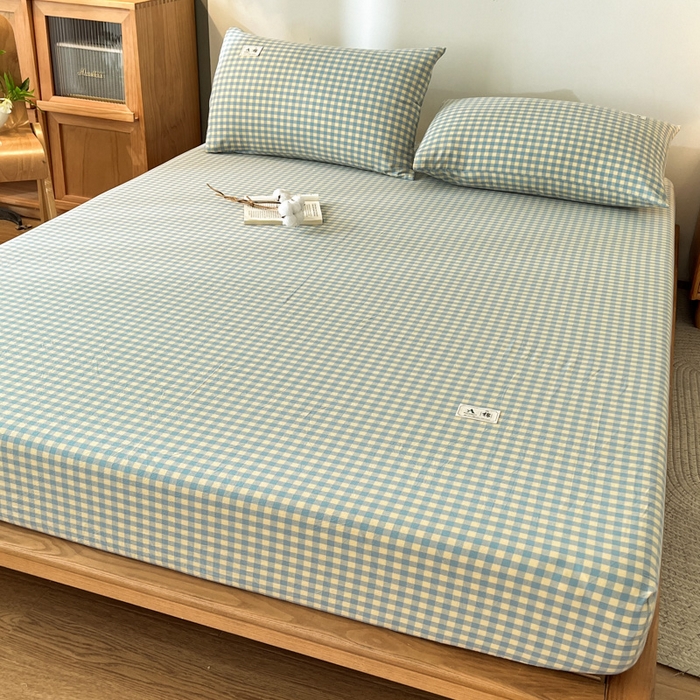 91家纺网 家纺一手货源 找家纺 21度C 2025新款A类全棉母婴级四件套单品系列-单床笠 琉璃格