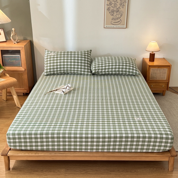 91家纺网 家纺一手货源 找家纺 21度C 2025新款A类全棉母婴级四件套单品系列-单床笠 澳白绿