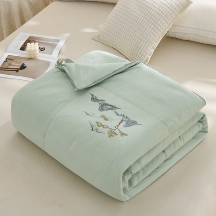 羽涵2025新款抗菌小竹棉夏被 小竹棉-水蓝色