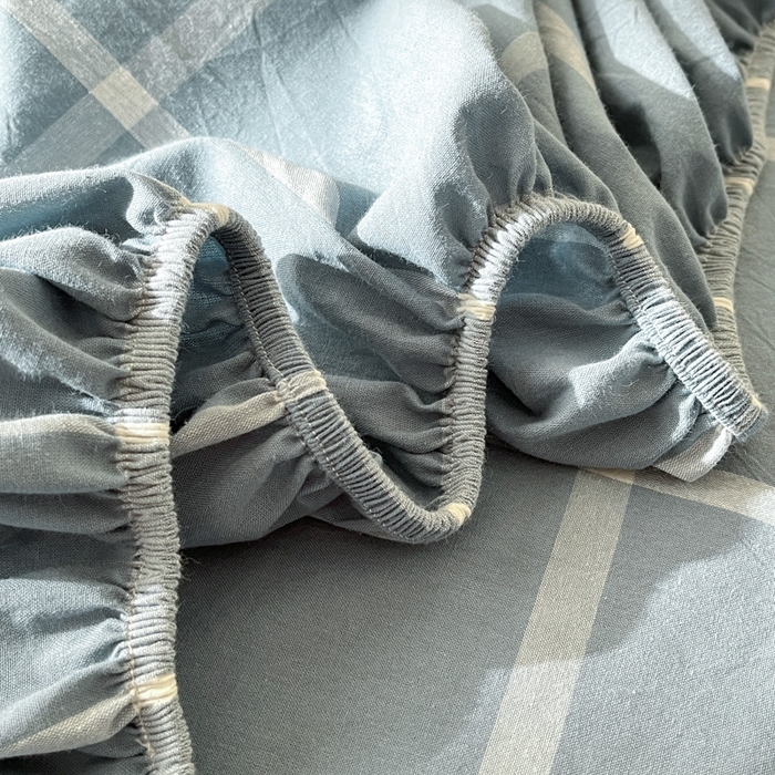 91家纺网 家纺一手货源 找家纺 21度C 2025新款A类全棉母婴级四件套单品系列-单床笠 海蓝格