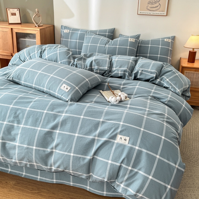 91家纺网 家纺一手货源 找家纺 21度C 2025新款A类全棉母婴级四件套单品系列-四件套 海蓝格