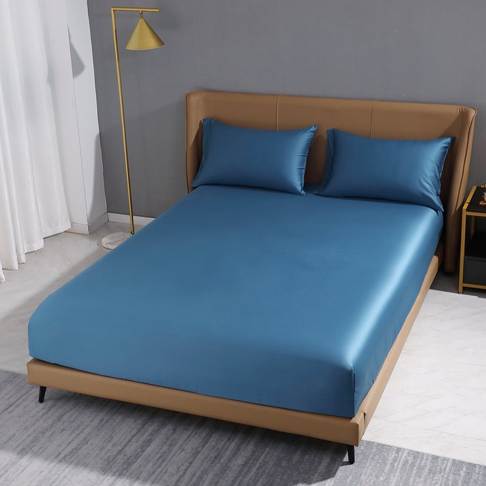 91家纺网 家纺一手货源 找家纺 （总）晶缦家纺 2025新款全棉纯棉双股100支贡缎长绒棉纯色单品床笠