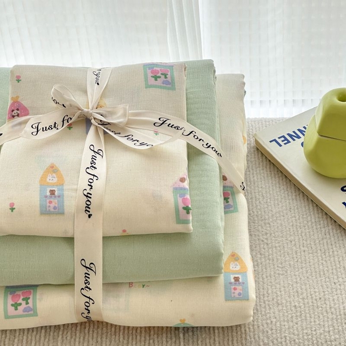 91家纺网 家纺一手货源 找家纺 2025新款双层纱印花卡通四件套-叠拍 爱丁堡