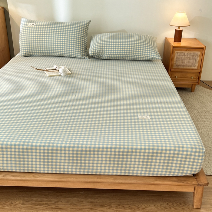 91家纺网 家纺一手货源 找家纺 21度C 2025新款A类全棉母婴级四件套单品系列-单床笠 琉璃格