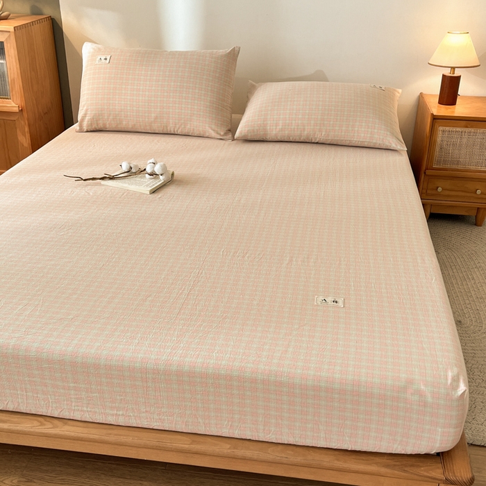 91家纺网 家纺一手货源 找家纺 21度C 2025新款A类全棉母婴级四件套单品系列-单床笠 春野玉