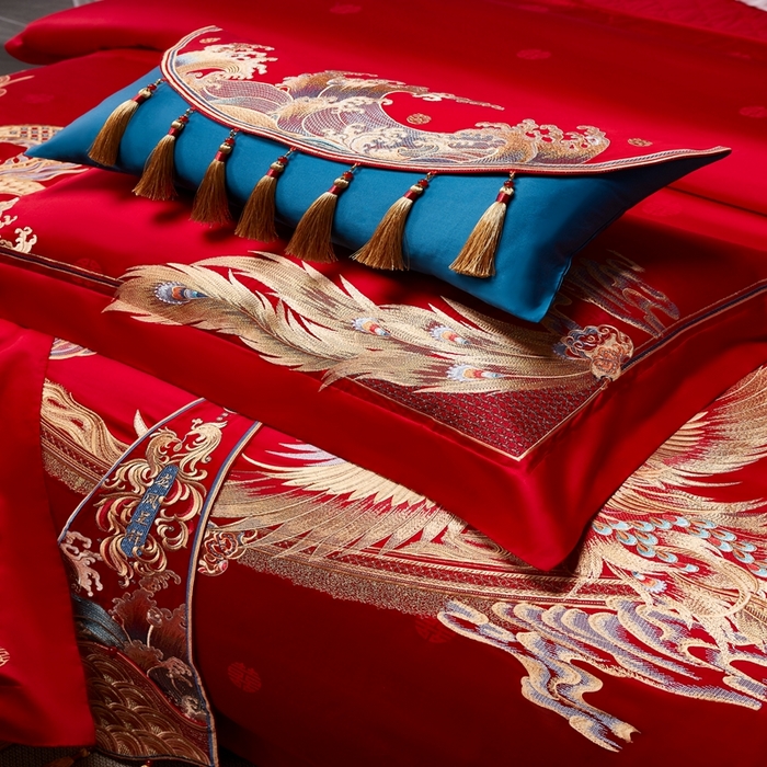 91家纺网 家纺一手货源 找家纺 爱情故事2025新款婚庆新品 千禧龙凤