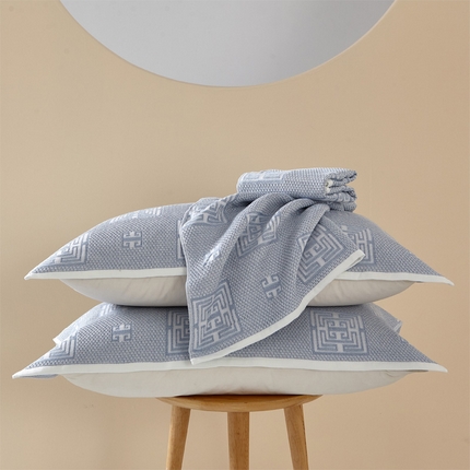 91家纺网 家纺一手货源 找家纺 （总）朴尔家纺-毛巾被 2025新款全棉纱布蜂窝结构系列枕巾