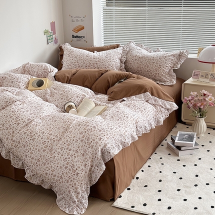 91家纺网 家纺一手货源 找家纺 （总）希丞家居 2025新款花卉泡泡纱花边四件套