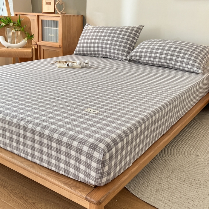 91家纺网 家纺一手货源 找家纺 21度C 2025新款A类全棉母婴级四件套单品系列-单床笠 澳白灰