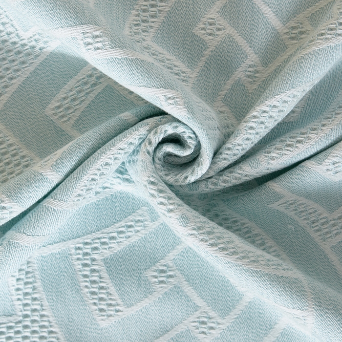 91家纺网 家纺一手货源 找家纺 朴尔家纺-毛巾被 2025新款全棉纱布蜂窝结构系列枕巾 君子莲-浅绿