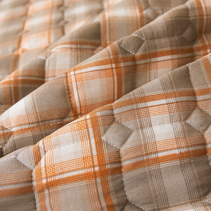 91家纺网 家纺一手货源 找家纺 恋绒家纺 2025新款无印风床褥床护垫宿舍床垫亲肤水洗棉软床垫 灰黄格