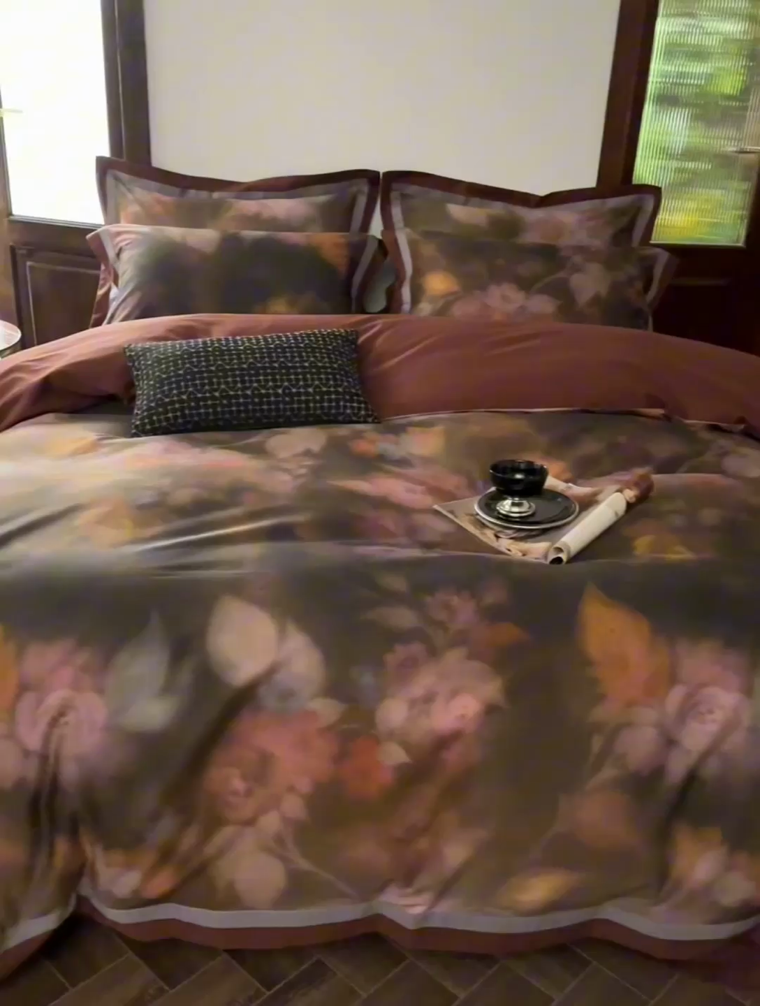 91家纺网 家纺一手货源 找家纺 由丽家纺 2025新款数码印花四件套 花黛玫