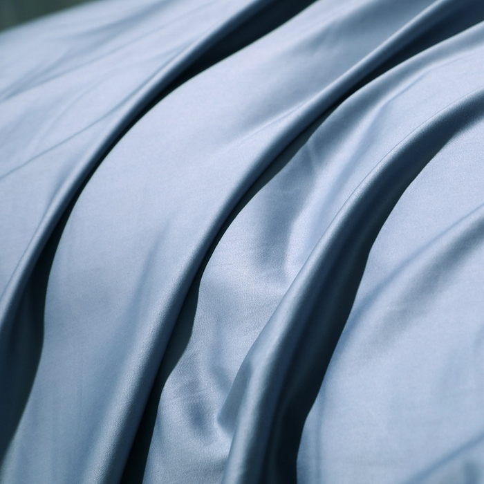 91家纺网 家纺一手货源 找家纺 晶缦家纺 2025新款全棉纯棉50支双股贡缎长绒棉纯色单品被套 绮芸-天青蓝 