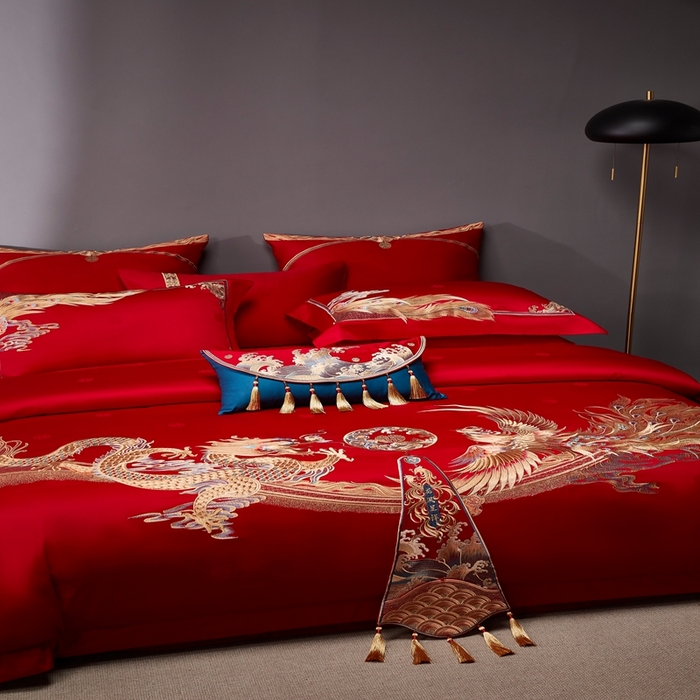 91家纺网 家纺一手货源 找家纺 爱情故事2025新款婚庆新品 千禧龙凤