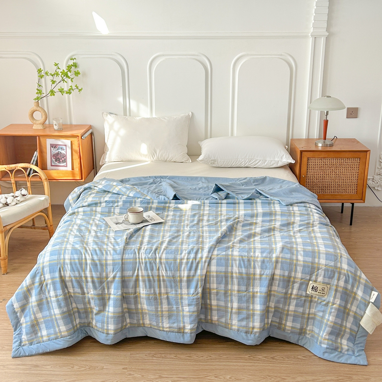 91家纺网 家纺一手货源 找家纺 佰丝居 2025新款A类水洗棉夏被100%新疆棉花被空调被夏凉被 莫妮卡