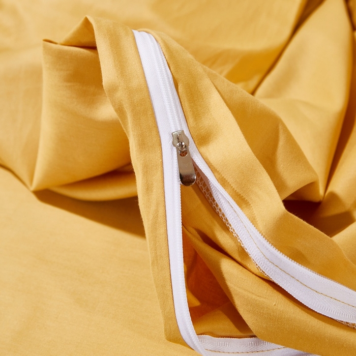 91家纺网 家纺一手货源 找家纺 晶缦家纺 2025新款喷气全棉13376纯棉斜纹纯色被套-沐兰 沐兰-杏黄