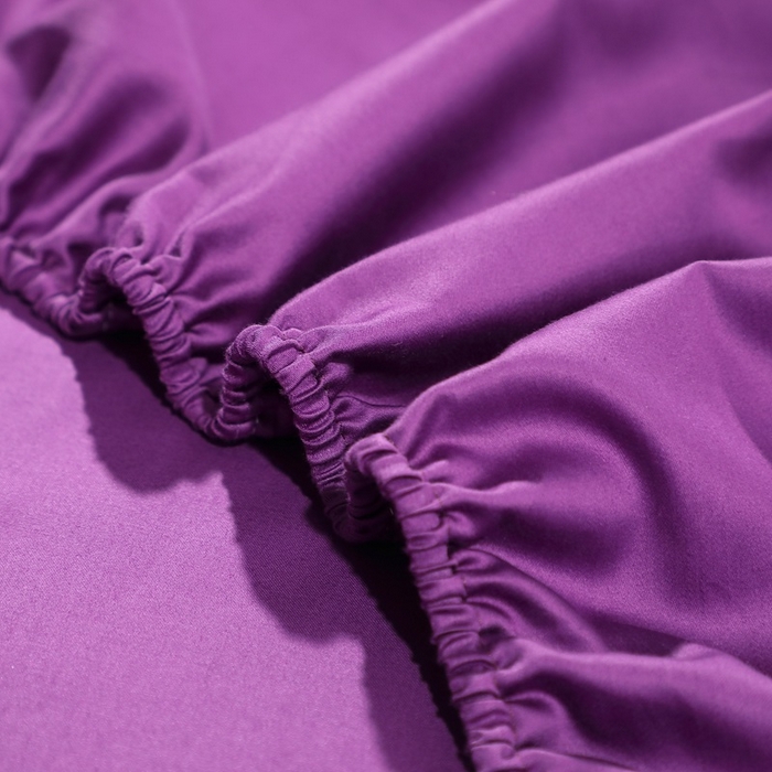 91家纺网 家纺一手货源 找家纺 晶缦家纺 2025新款全棉纯棉50支双股贡缎长绒棉纯色单品床笠 绮芸-罗兰紫