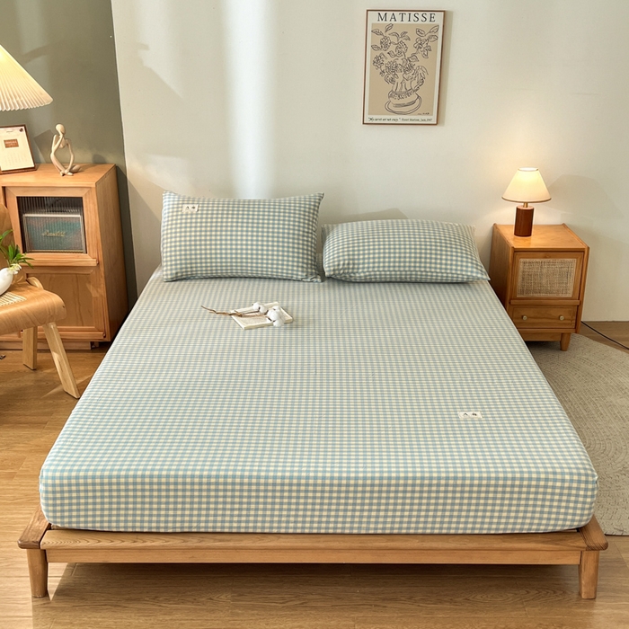 91家纺网 家纺一手货源 找家纺 21度C 2025新款A类全棉母婴级四件套单品系列-单床笠 琉璃格