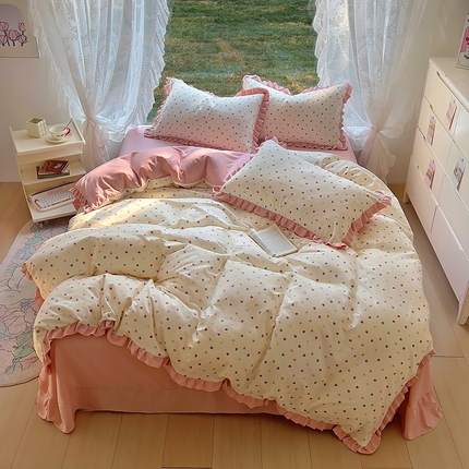 91家纺网 家纺一手货源 找家纺 （总）欧尚 2025新款针织棉双层纱四件套