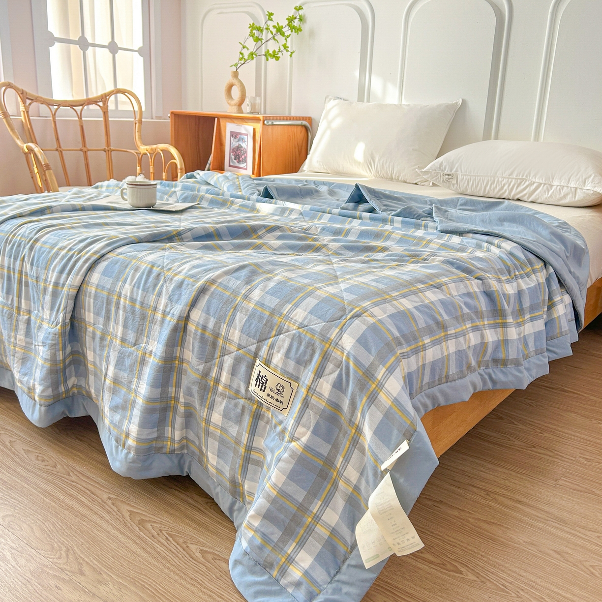 91家纺网 家纺一手货源 找家纺 佰丝居 2025新款A类水洗棉夏被100%新疆棉花被空调被夏凉被 莫妮卡