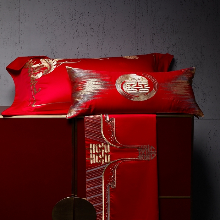 91家纺网 家纺一手货源 找家纺 爱情故事2025新款婚庆新品 龙凤呈祥2k