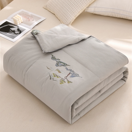 羽涵2025新款抗菌小竹棉夏被 小竹棉-浅灰