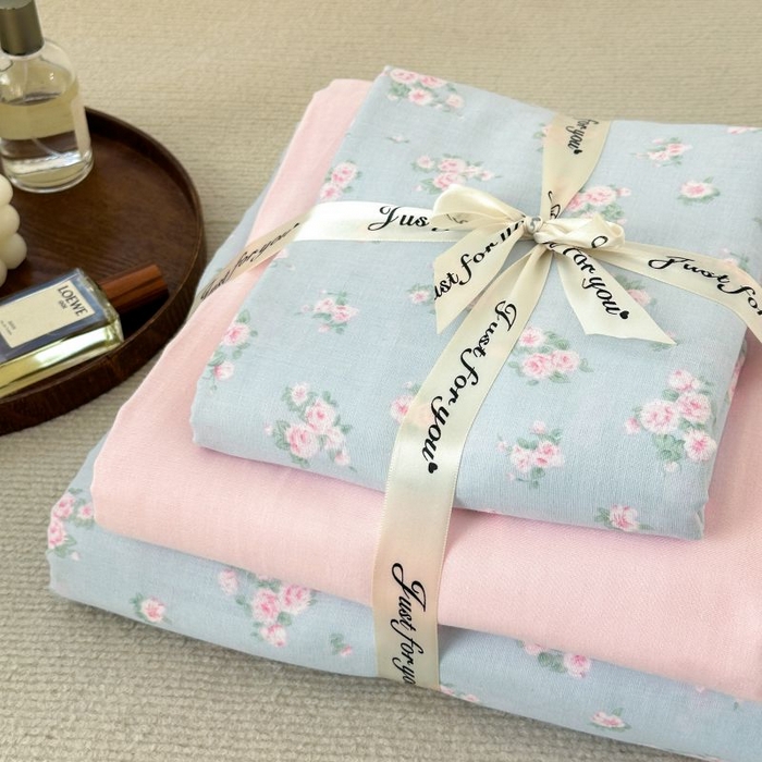 91家纺网 家纺一手货源 找家纺 典曼家纺 2025新款双层纱小清新印花四件套-叠拍 初夏