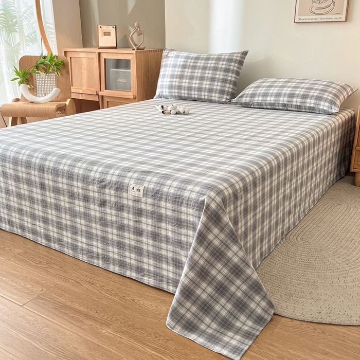 91家纺网 家纺一手货源 找家纺 21度C 2025新款A类全棉母婴级四件套单品系列-单床单 可可灰