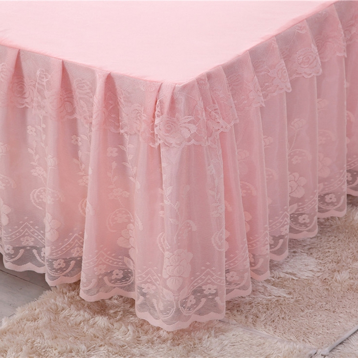 91家纺网 家纺一手货源 找家纺 情恒家纺 2025新款蕾丝床裙三件套系列-月满花香 玉色