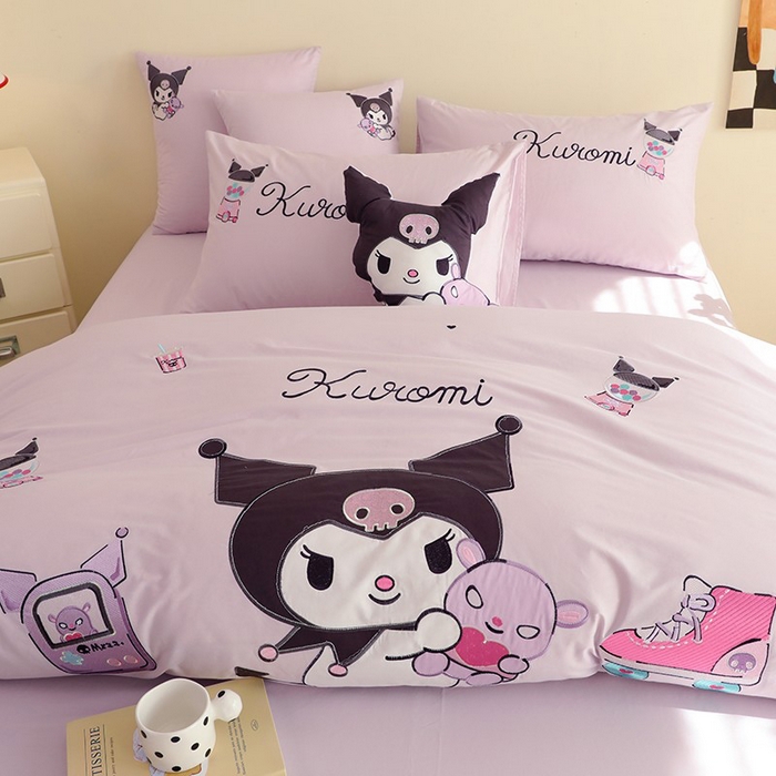 91家纺网 家纺一手货源 找家纺 绒棉世家 2025绒棉世家新款全棉水洗棉贴布绣专版四件套 库洛米