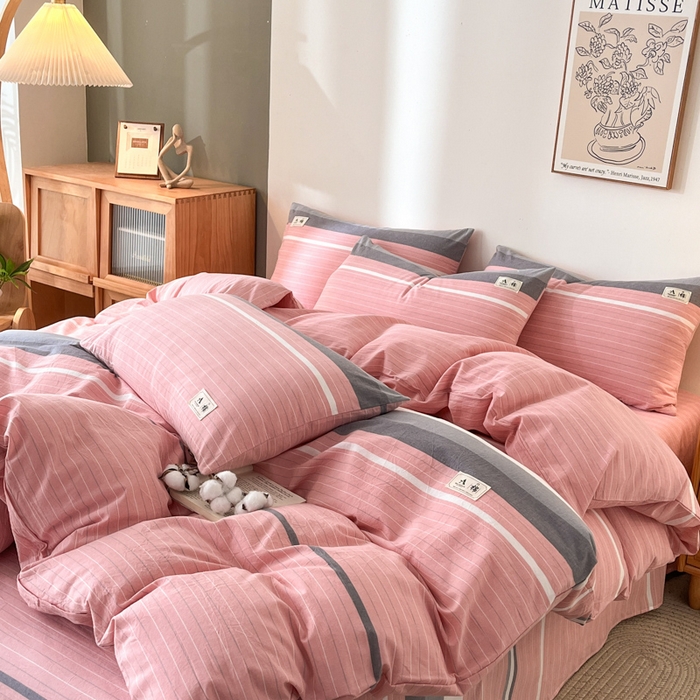 91家纺网 家纺一手货源 找家纺 21度C 2025新款A类全棉母婴级四件套单品系列-单被套 豆蔻粉